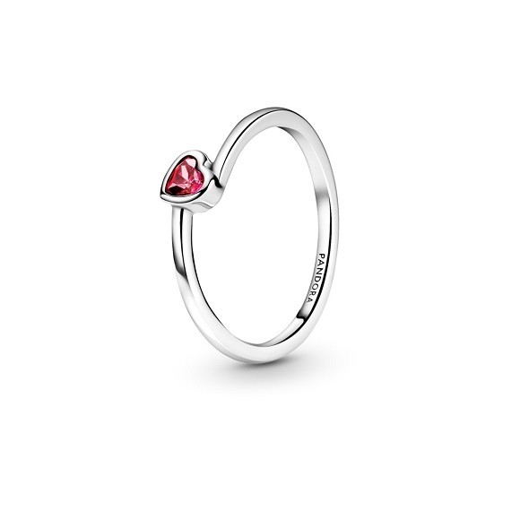 LXBOUTIQUE - Anel PANDORA Red Tilted Heart Solitaire 199267C01