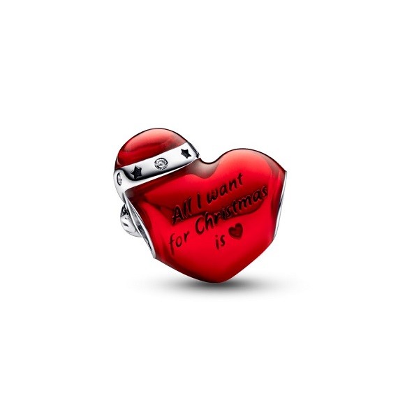 LXBOUTIQUE Conta Pandora Metalizada Coração de Natal 792336C01